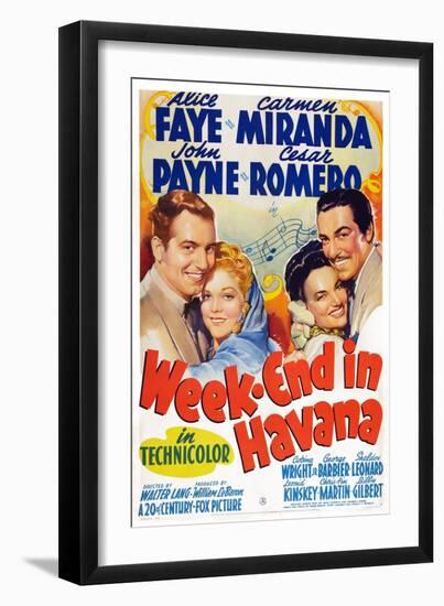 Week-End in Havana, John Payne, Alice Faye, Carmen Miranda, Cesar Romero, 1941-null-Framed Art Print