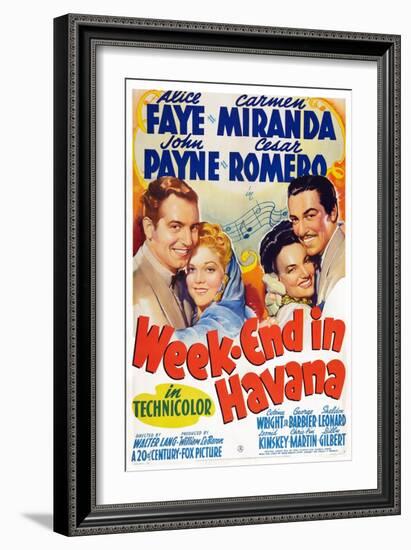 Week-End in Havana, John Payne, Alice Faye, Carmen Miranda, Cesar Romero, 1941-null-Framed Art Print