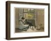 Weeping Girl Attracts the Sympathy of Her Dog-John Henry-Framed Photographic Print