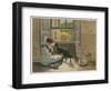 Weeping Girl Attracts the Sympathy of Her Dog-John Henry-Framed Photographic Print