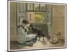 Weeping Girl Attracts the Sympathy of Her Dog-John Henry-Mounted Photographic Print