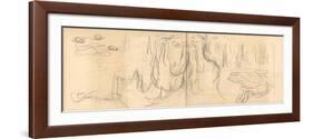 Weeping Willows Reflecting and Nympheas (Pencil on Paper)-Claude Monet-Framed Giclee Print