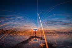 Fisherman of Bangpra Lake in Action When Fishing, Thailand-weerasak saeku-Photographic Print