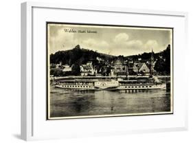 Wehlen Elbe, Sächs. Schweiz, Dampfer Dresden, Ort-null-Framed Giclee Print