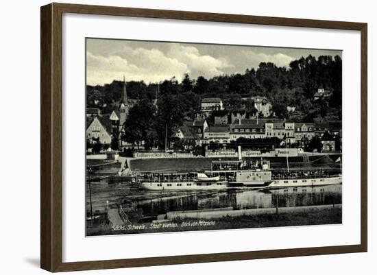 Wehlen Pötzscha Elbe, Dampfer Riesa, Elbterrasse-null-Framed Giclee Print