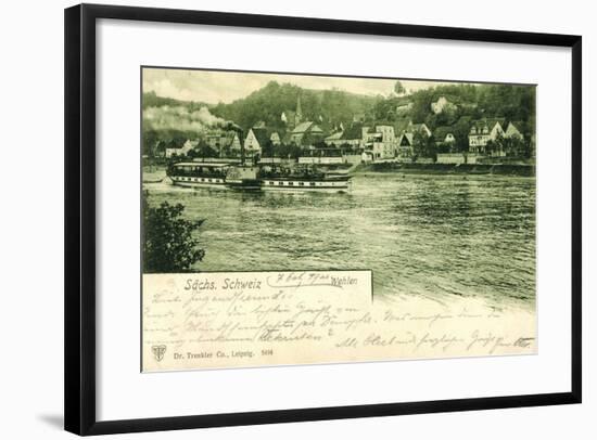 Wehlen Sächs, Schweiz, Dampfer Prinz Georg, Ort, Elbe-null-Framed Giclee Print