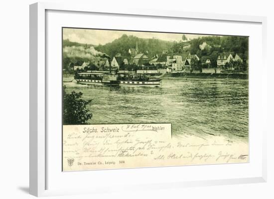 Wehlen Sächs, Schweiz, Dampfer Prinz Georg, Ort, Elbe-null-Framed Giclee Print