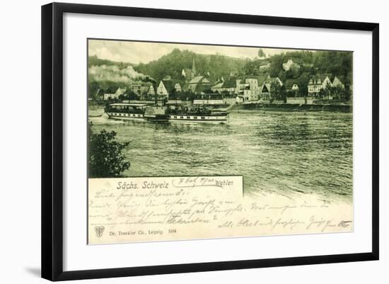 Wehlen Sächs, Schweiz, Dampfer Prinz Georg, Ort, Elbe-null-Framed Giclee Print