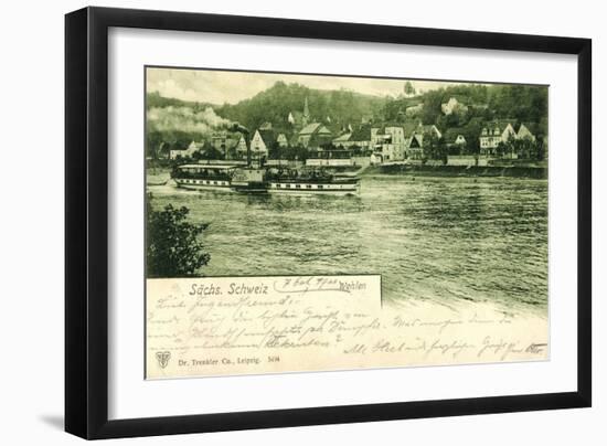 Wehlen Sächs, Schweiz, Dampfer Prinz Georg, Ort, Elbe-null-Framed Giclee Print