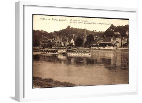 Wehlen Sächsische Schweiz, Dampfer Löschwitz A. Elbe--Framed Giclee Print