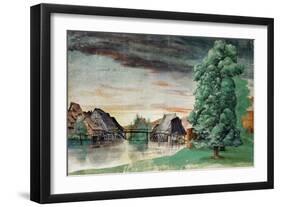 Weidenmuehle-Mill under willows. Watercolour (1497) Inv. 5218-165.-Albrecht Dürer-Framed Giclee Print