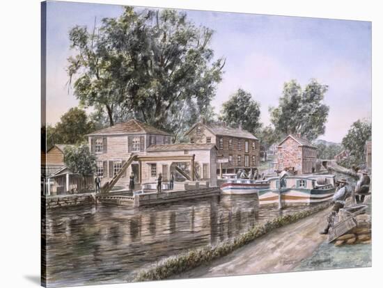 Weigh Locks On Penn Canal-Stanton Manolakas-Stretched Canvas