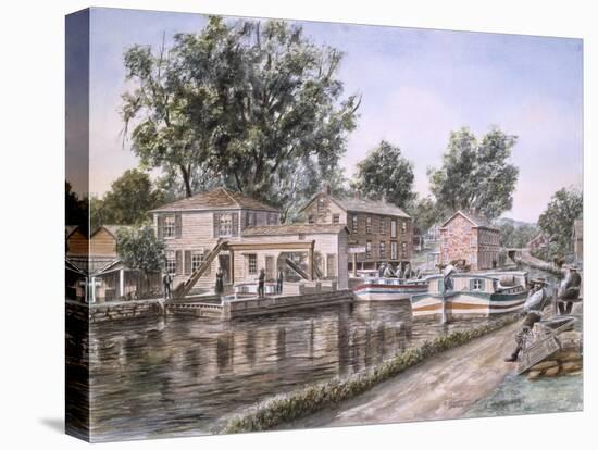 Weigh Locks On Penn Canal-Stanton Manolakas-Stretched Canvas