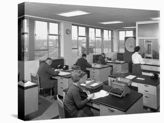 Weighbridge Office Scene, Spillers Foods, Gainsborough, Lincolnshire, 1961-Michael Walters-Stretched Canvas