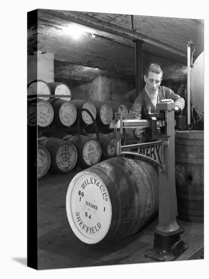 Weighing Barrels of Blended Whisky at Wiley and Co, Sheffield, South Yorkshire, 1960-Michael Walters-Stretched Canvas