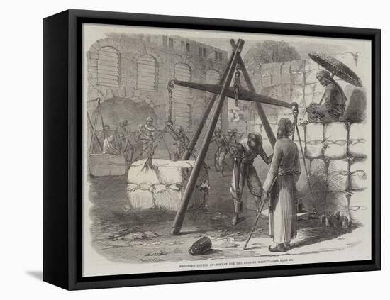 Weighing Cotton at Bombay for the English Market-null-Framed Stretched Canvas