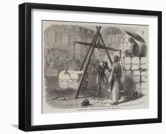 Weighing Cotton at Bombay for the English Market-null-Framed Giclee Print