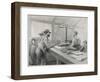 Weighing Gold at the Bank in Klondike Canada-Julius M. Price-Framed Art Print