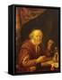 Weighing Gold-Gerrit Dou-Framed Stretched Canvas