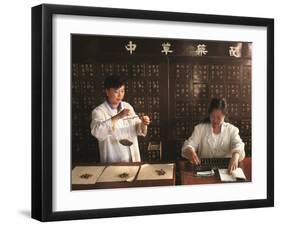 Weighing Herbal Medicine, Beijing, China-Keren Su-Framed Photographic Print