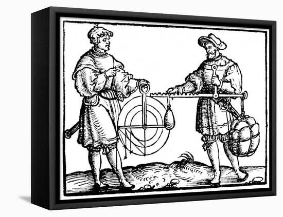 Weighing with a Steelyard, 1547-Gaultherius Rivius-Framed Stretched Canvas