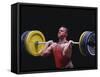 Weightlifter in Action-null-Framed Stretched Canvas