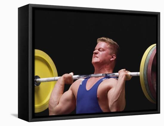 Weightlifter in Action-null-Framed Stretched Canvas