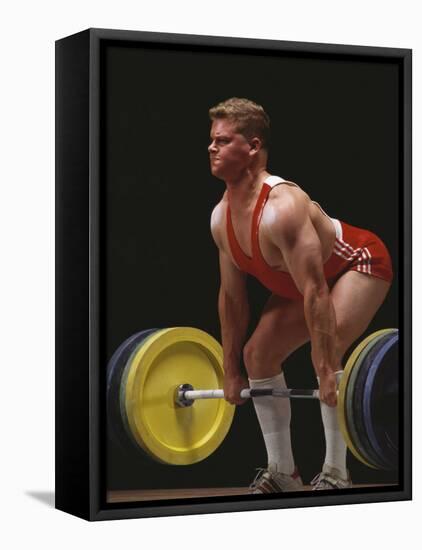 Weightlifter in Action-null-Framed Stretched Canvas