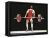Weightlifter in Action-null-Framed Stretched Canvas