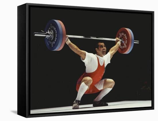 Weightlifter in Action-null-Framed Stretched Canvas