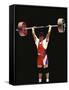 Weightlifter in Action-null-Framed Stretched Canvas