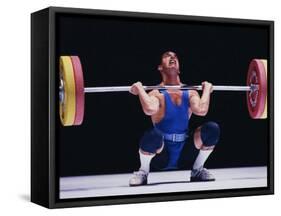 Weightlifter in Action-null-Framed Stretched Canvas