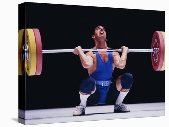 Weightlifter in Action-null-Stretched Canvas