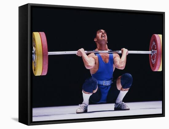 Weightlifter in Action-null-Framed Stretched Canvas