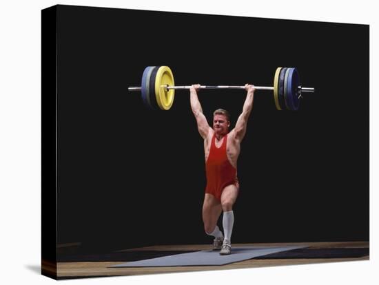 Weightlifter in Action-null-Stretched Canvas