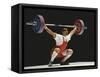 Weightlifter in Action-null-Framed Stretched Canvas