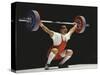 Weightlifter in Action-null-Stretched Canvas