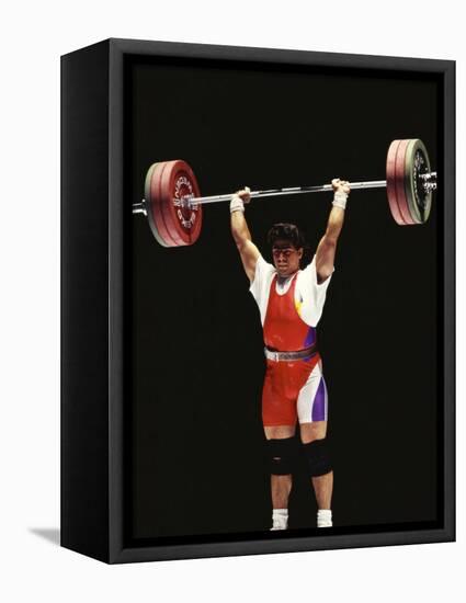 Weightlifter in Action-null-Framed Stretched Canvas