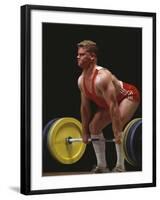 Weightlifter in Action-null-Framed Photographic Print