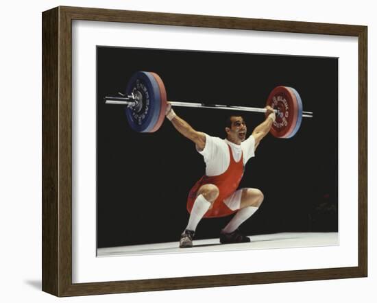 Weightlifter in Action-null-Framed Photographic Print