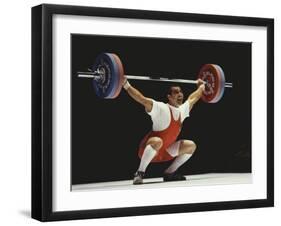 Weightlifter in Action-null-Framed Photographic Print