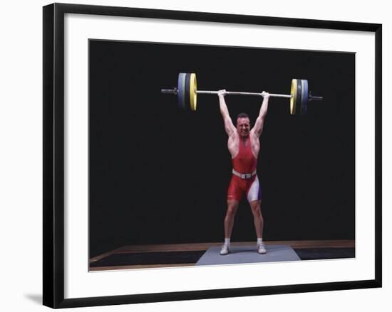 Weightlifter in Action-null-Framed Photographic Print