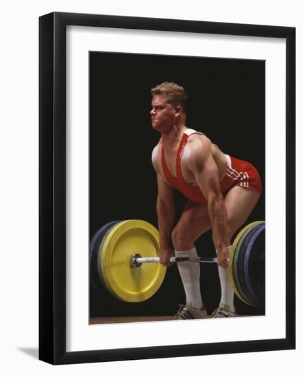 Weightlifter in Action-null-Framed Photographic Print