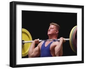 Weightlifter in Action-null-Framed Photographic Print