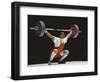 Weightlifter in Action-null-Framed Photographic Print