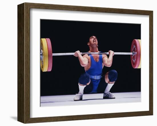 Weightlifter in Action-null-Framed Photographic Print