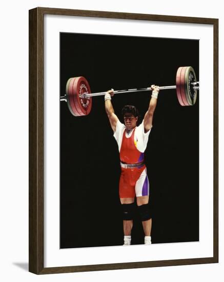 Weightlifter in Action-null-Framed Photographic Print