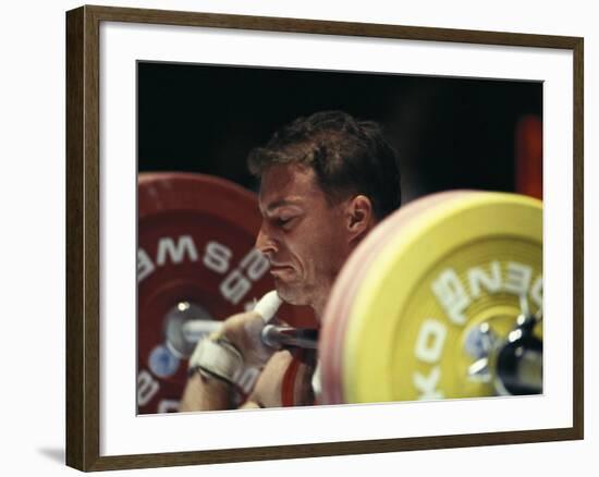 Weightlifter in Action-null-Framed Photographic Print