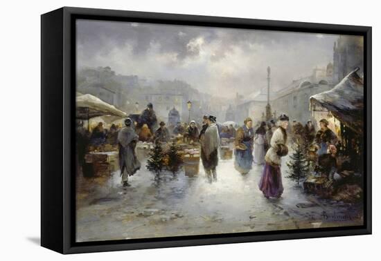 Weihnachtsmarkt Am Hof in Wien-Emil Barbarini-Framed Stretched Canvas