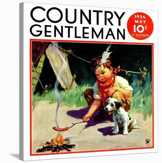 "Weiner Roast," Country Gentleman Cover, May 1, 1934-Henry Hintermeister-Stretched Canvas